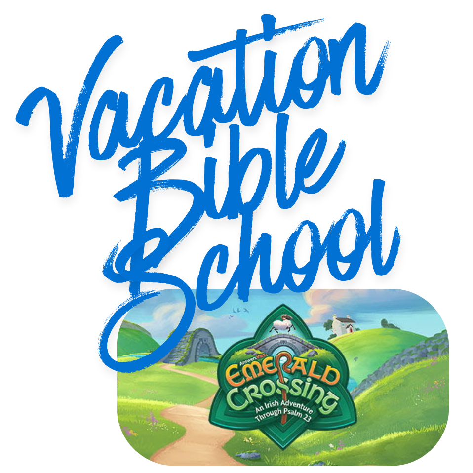 Vacation Bible School with Emerald crossing logo.